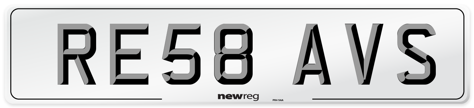 RE58 AVS Number Plate from New Reg